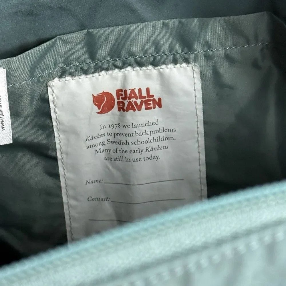 Fjallraven Kanken Frost Green Classic Everyday Outdoor Backpack Book Bag